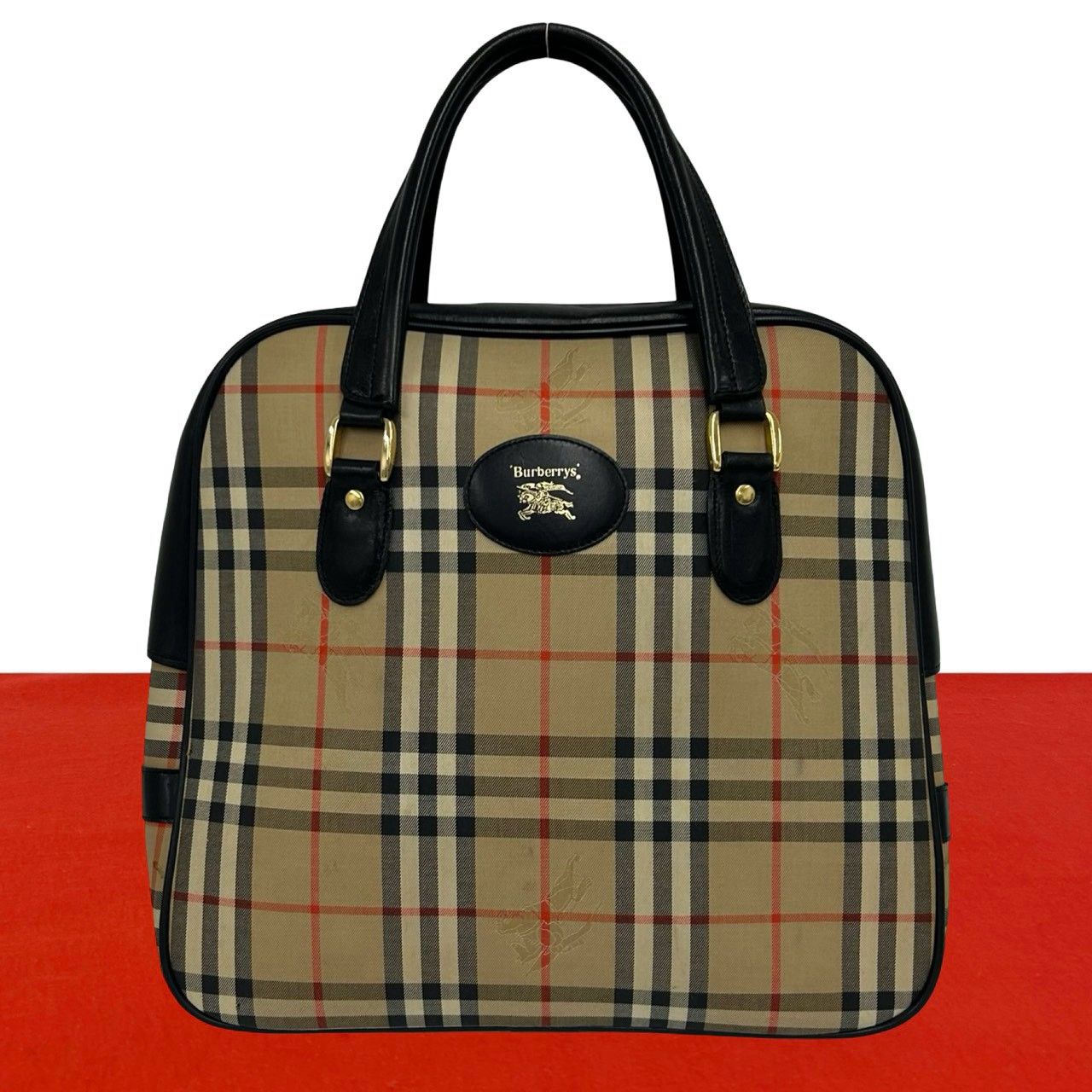 極 美品 Burberrys バーバリーズ ノバチェック 柄 シャドーホース ロゴ