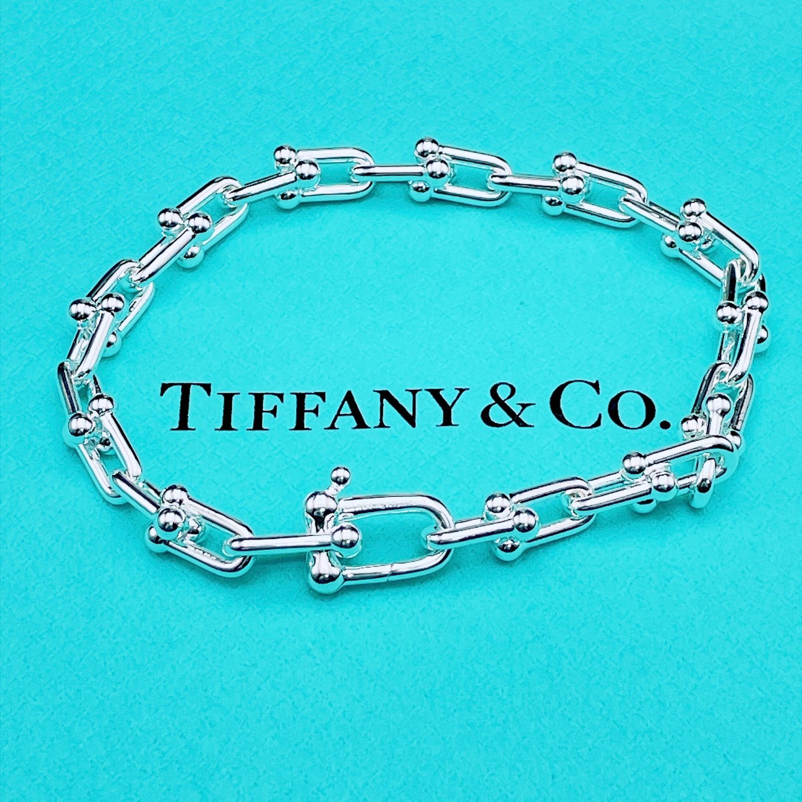 ◇ティファニー◇新品仕上済 Tiffany&Co. ハードウェア スモールリンク ブレスレット Ag925 シルバー 17.60g
