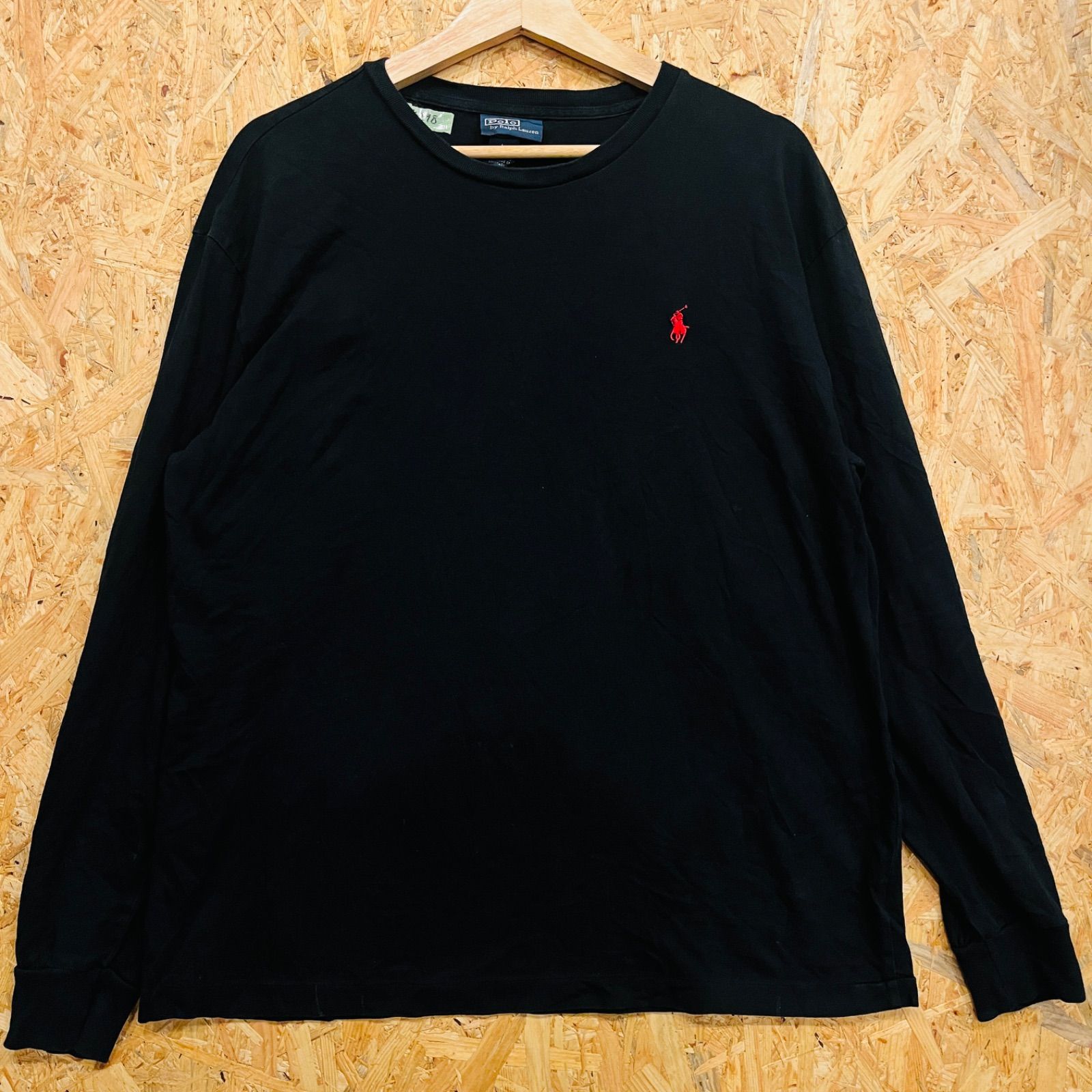 ポロバイラルフローレン】ポニー刺繍 長袖Tシャツ ロンT ブラック M 