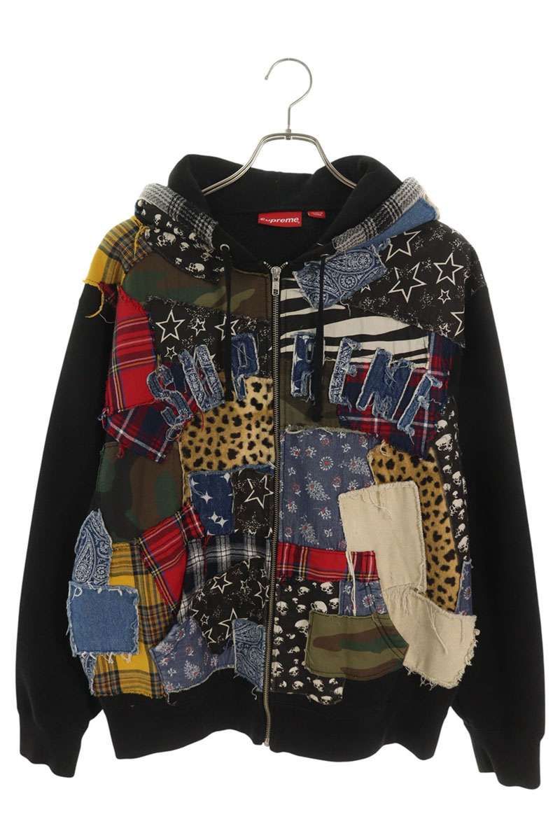シュプリーム PATCHEORK ZIP UP HOODED パッチワーク総柄パーカー メンズ M 33,651円