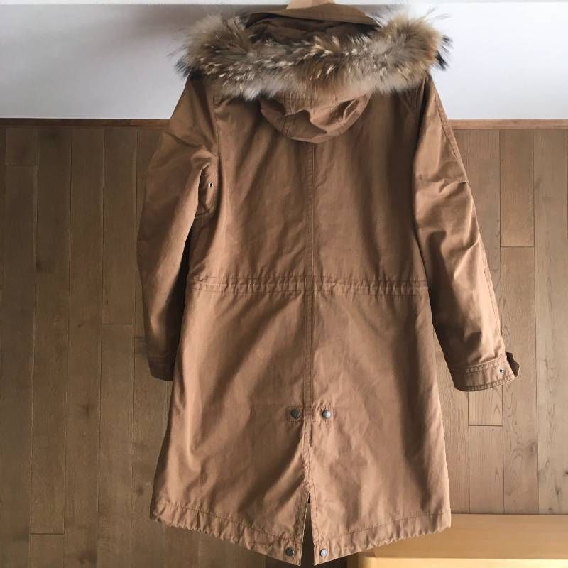 【極美品/LL】バーバリーロンドン モッズコート ライナー付 フード ベージュ BURBERRY LONDON バーバリーロンドンライナー 付き ファー モッズ
