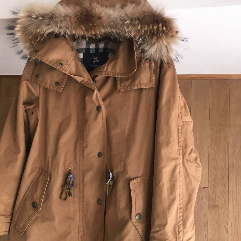 BURBERRY LONDON バーバリーロンドンライナー 付き ファー モッズ