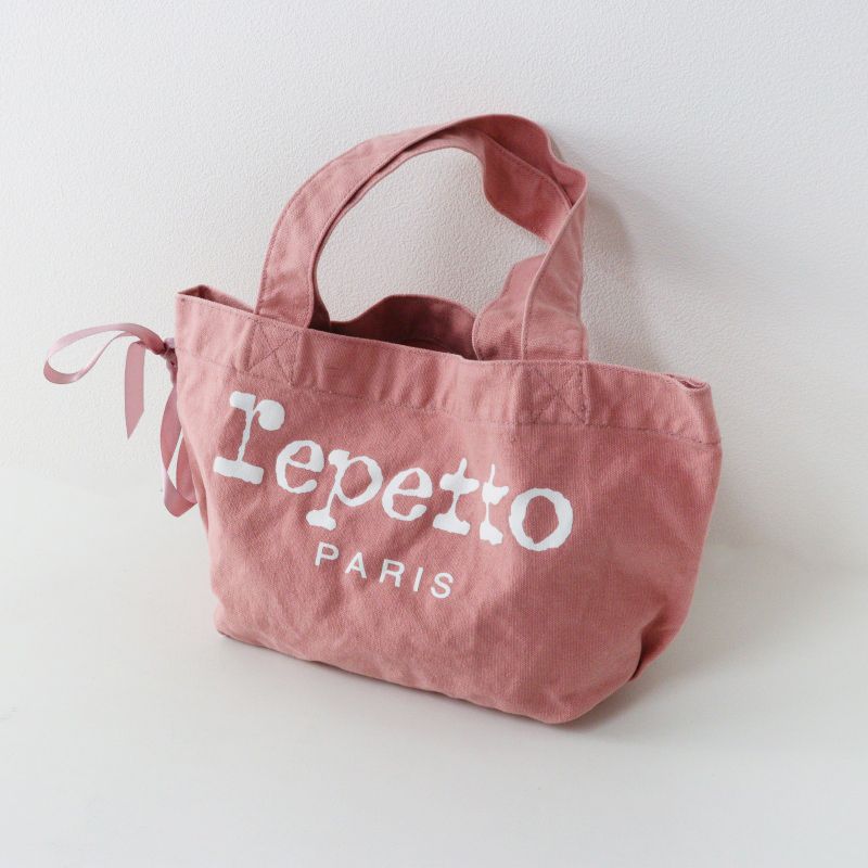 レペット repetto キャンバス ミニトートバッグ リボン付き ピンク 