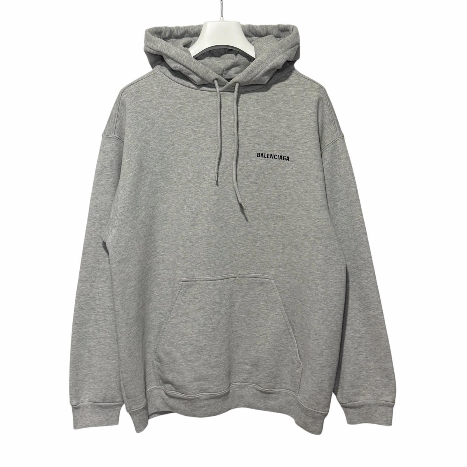 極美品/バレンシアガ/BALENCIAGA/バックロゴ/パーカー/フーディ/グレー/M/型番800583