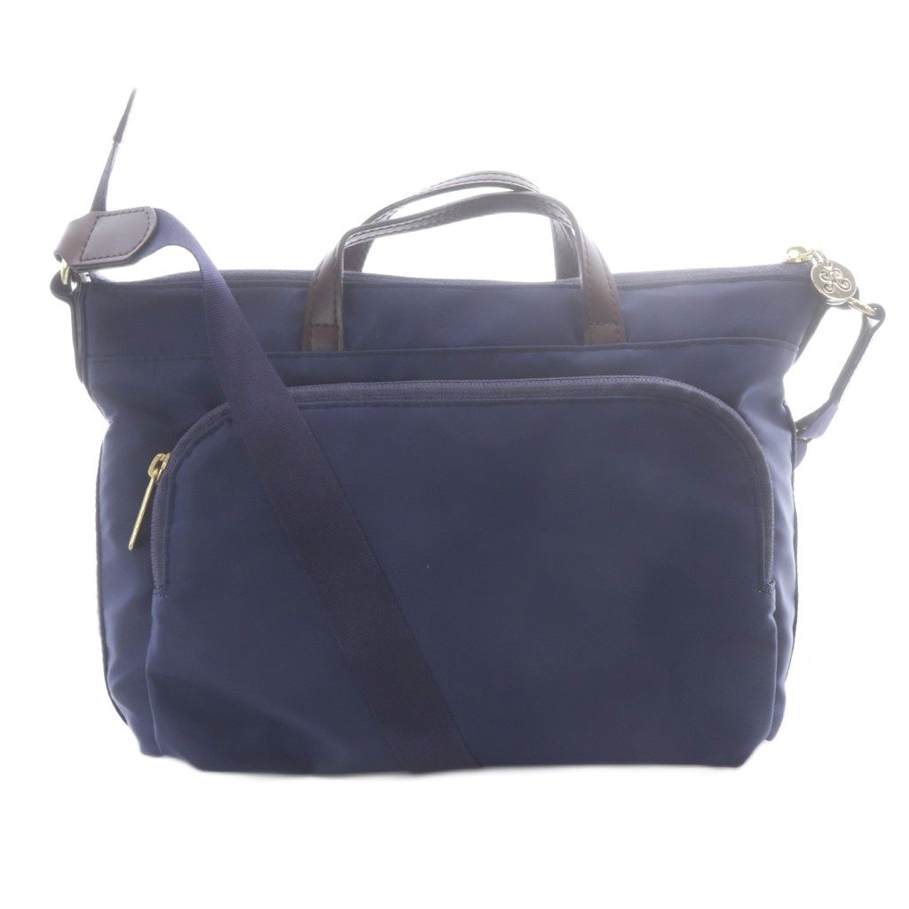 カナナプロジェクト Kanana project ショルダーバッグ ハンドバッグ 2way レザー ナイロン 紺