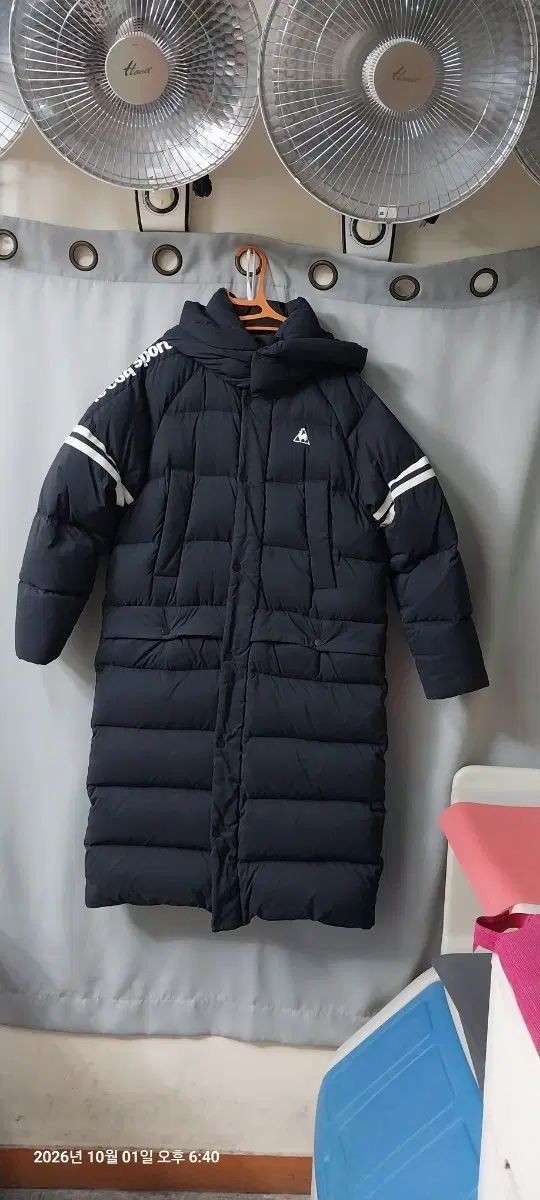 le coq sportif (デサント) グース ダウンジャケット ロング丈 ブラック 100