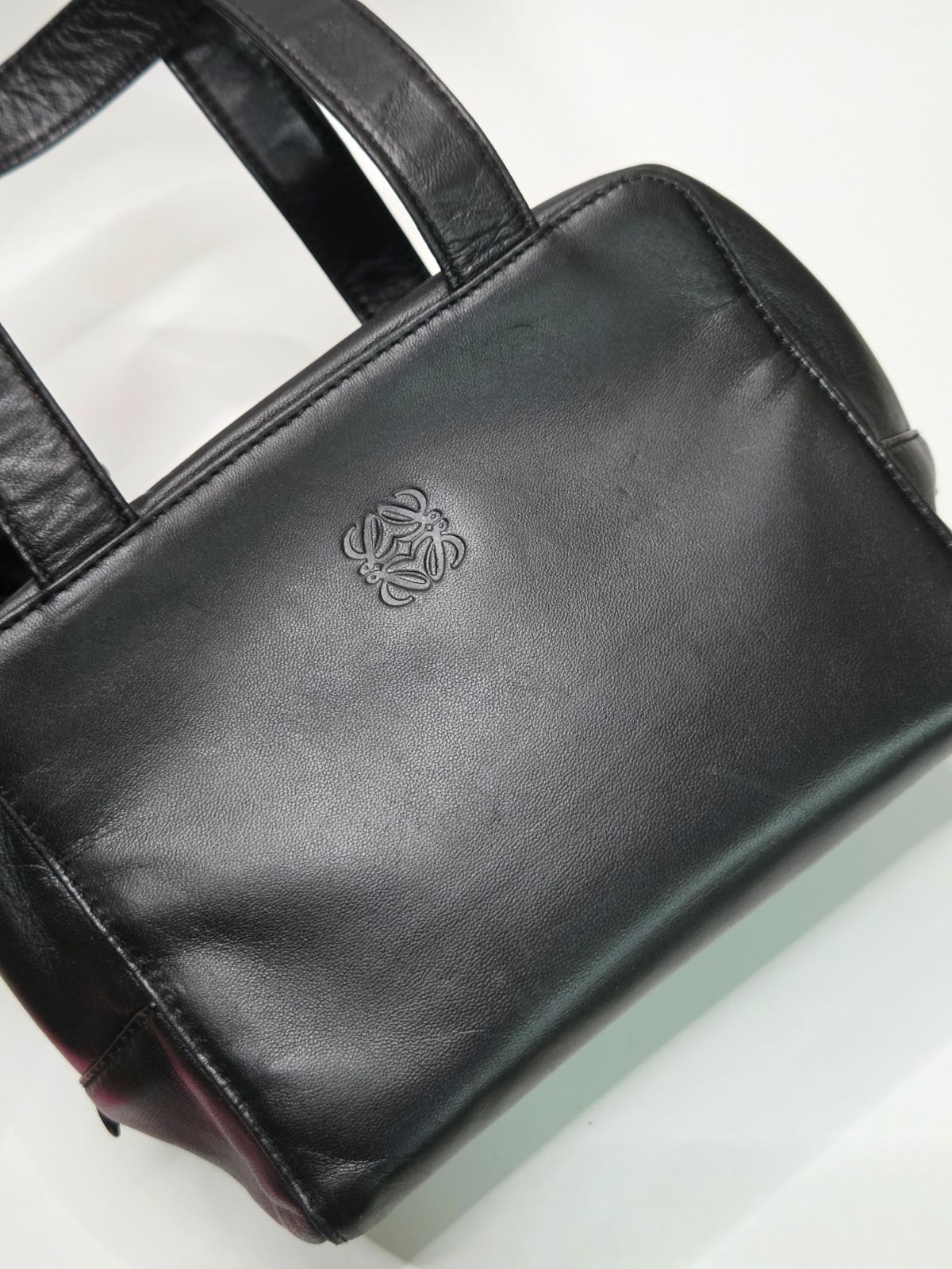 LOEWE ロエベ ヴィンテージ ミニボストン ハンドバッグ ナッパレザー