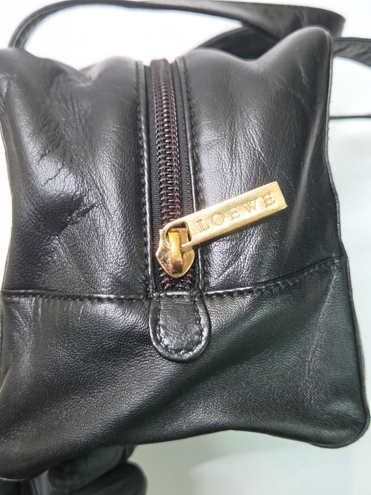 LOEWE ロエベ ヴィンテージ ミニボストン ハンドバッグ ナッパレザー