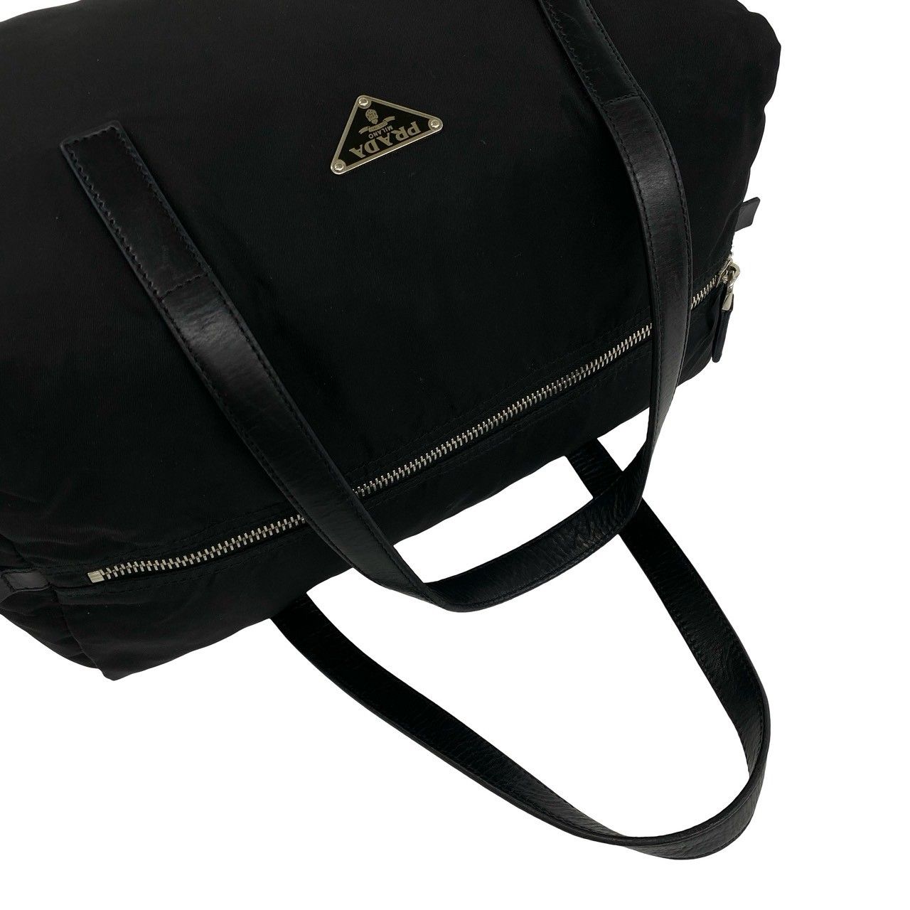 極 美品 PRADA プラダ 三角ロゴ プレート 金具 テスート ポコノ 