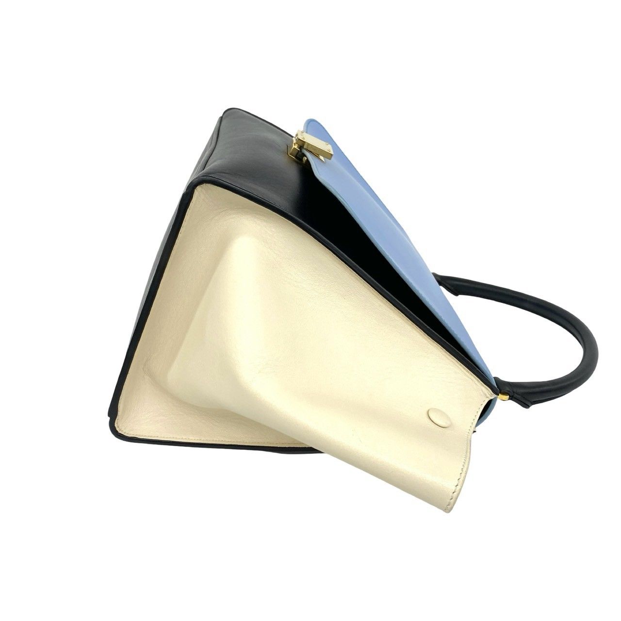 極 美品 CELINE セリーヌ トラペーズ ミディアム トリコロール レザー 