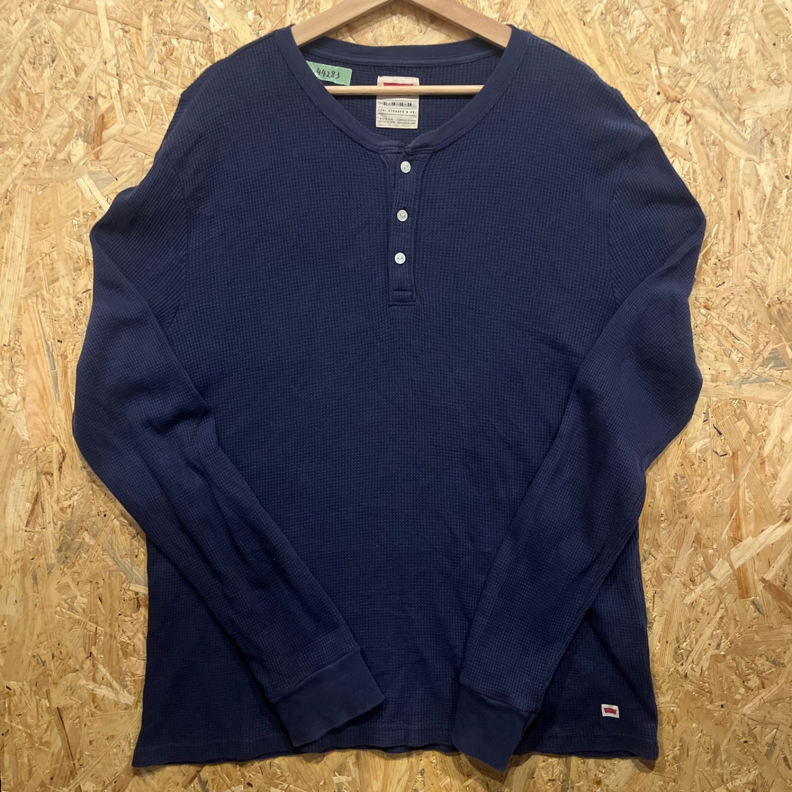 Levi's ヘンリーネック サーマル 長袖Tシャツ ネイビー XL リーバイス Levi's ヘンリーネック ワッフル サーマル ロンT thumbnail 2