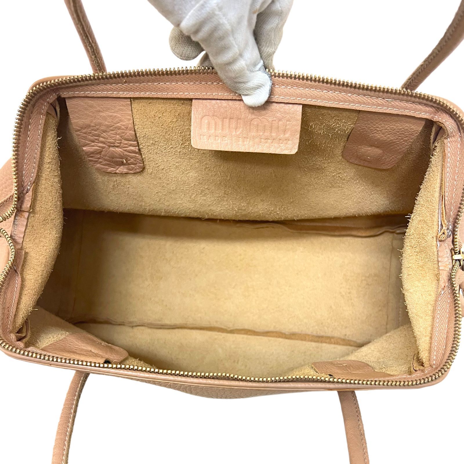 MIU MIU Y2K shoulder bowling bag leather mini Boston bag ミュウ