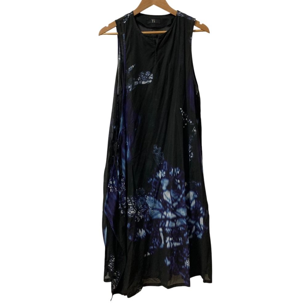 Y's ノースリーブ ロングワンピース グラフィック柄 Y's Yohji Yamamoto ワイズ ヨウジヤマモト グラフィックプリント