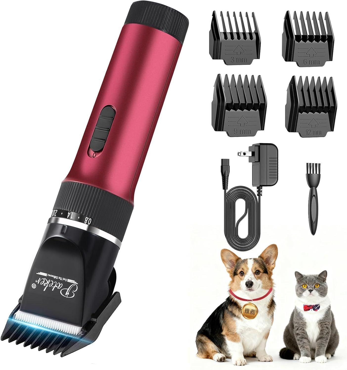 Pateker 犬バリカン 猫 バリカン ペット用 ン 静音・軽量 電動