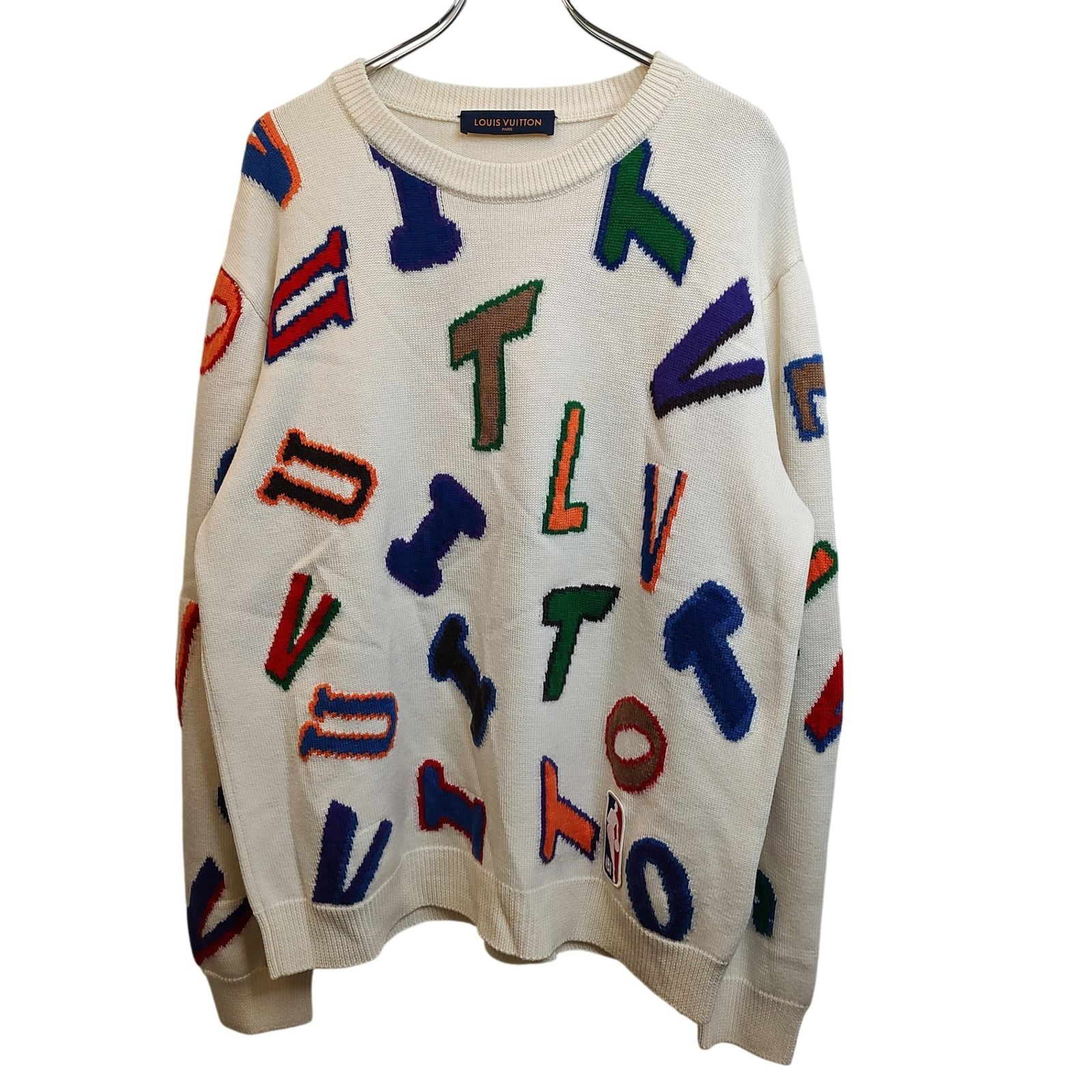 LOUIS VUITTON ルイ・ヴィトン x NBA 21AW レター ニット セーター RM212M ZLL HLN10W XXL ベージュ/マルチ メンズ 36,270円