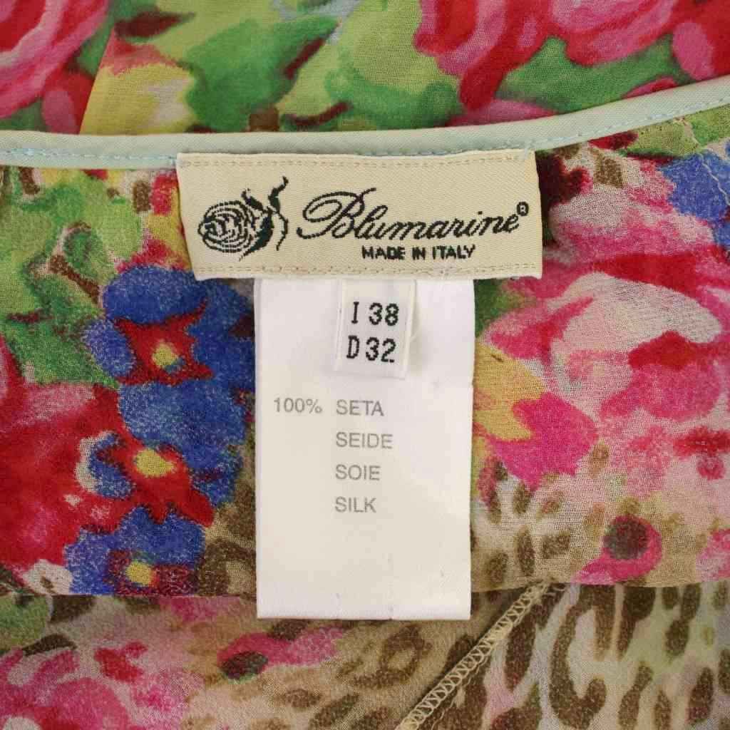Blumarine ブルマリン レオパード×フラワー柄 フレアスカート ブルマリン Blumarine フレアスカート ひざ丈 ヒョウ柄 レオパード 花