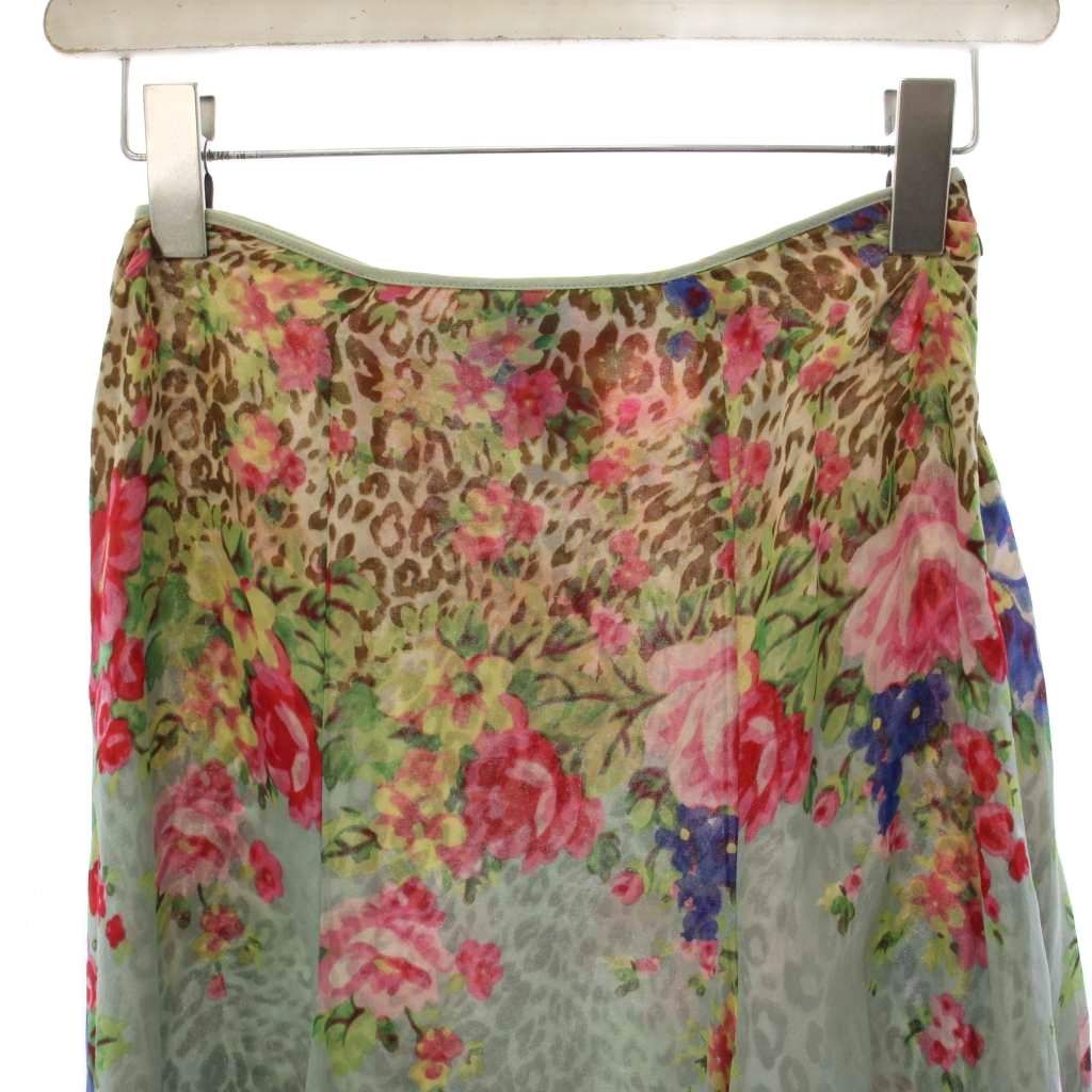 ブルマリン Blumarine フレアスカート ひざ丈 ヒョウ柄 レオパード 花