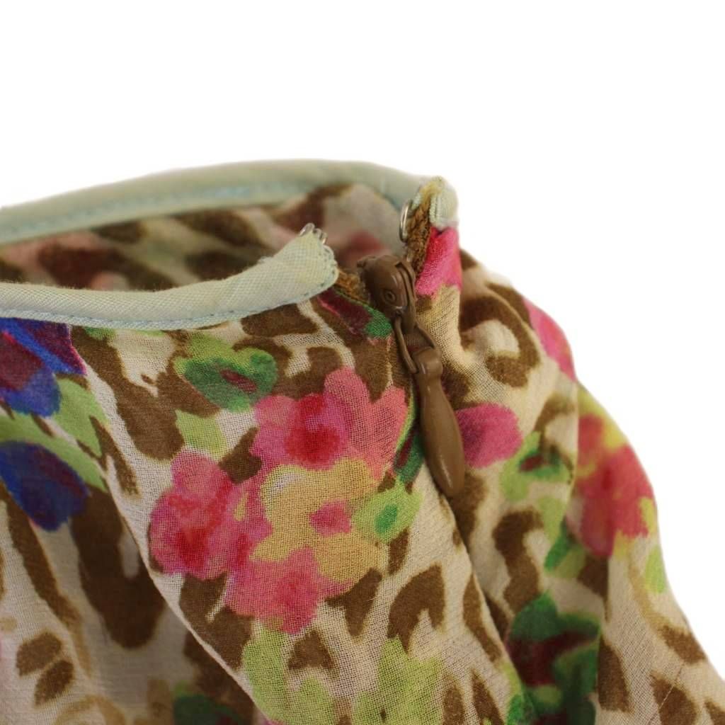 ブルマリン Blumarine フレアスカート ひざ丈 ヒョウ柄 レオパード 花