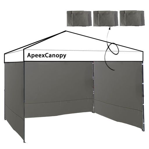 ApeexCanopy【3枚セット】 サイドシート(横幕) 高耐水加工 ワンタッチタープテント 3m/2.5m専用サイドシート マジックテープ付き サイドシート 防水 防風 UVカット遮熱 取り外し簡単 ビジネス…