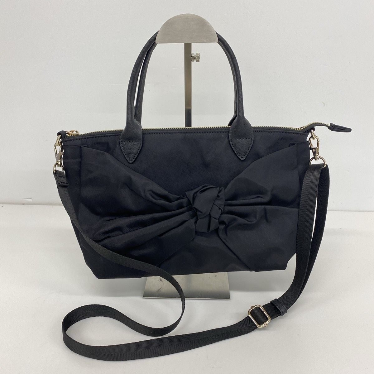 美品 LANVIN en Bleu/ランバンオンブルー リボン 2WAYバッグ 