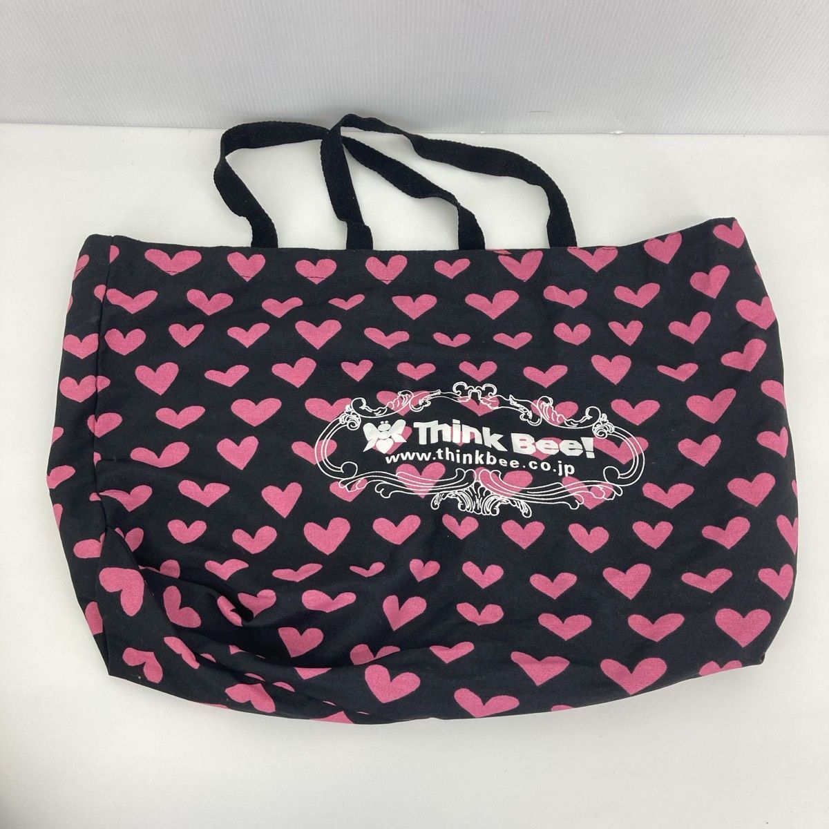 ANA限定 Think Bee! フラワー柄 ハンドバッグ ブラック×ピンク 美品 Think Bee!/シンクビー ハンドバッグ/トートバッグ 2点セット 花