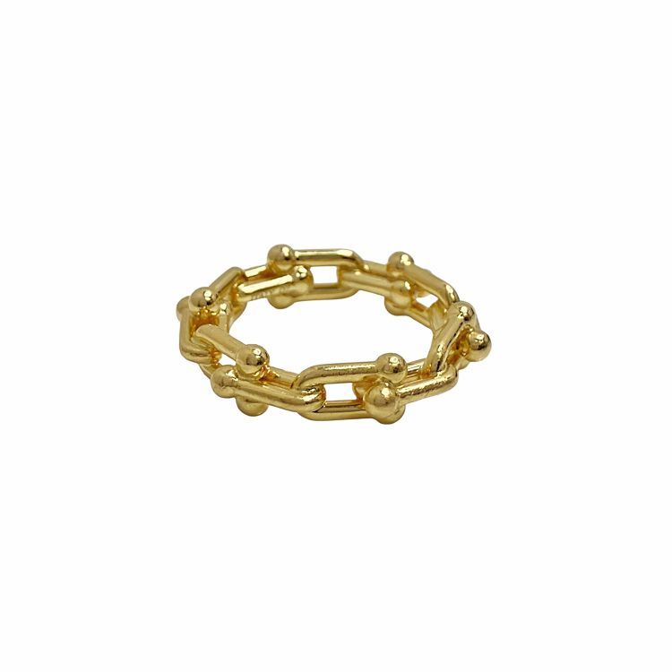 Tiffany&Co. ティファニー ハードウェア マイクロ リンク リング 72667298 指輪 USサイズ 7 約14号 K18YG 18KYG 18金 750 イエローゴールド レディース メンズ ユニセックス