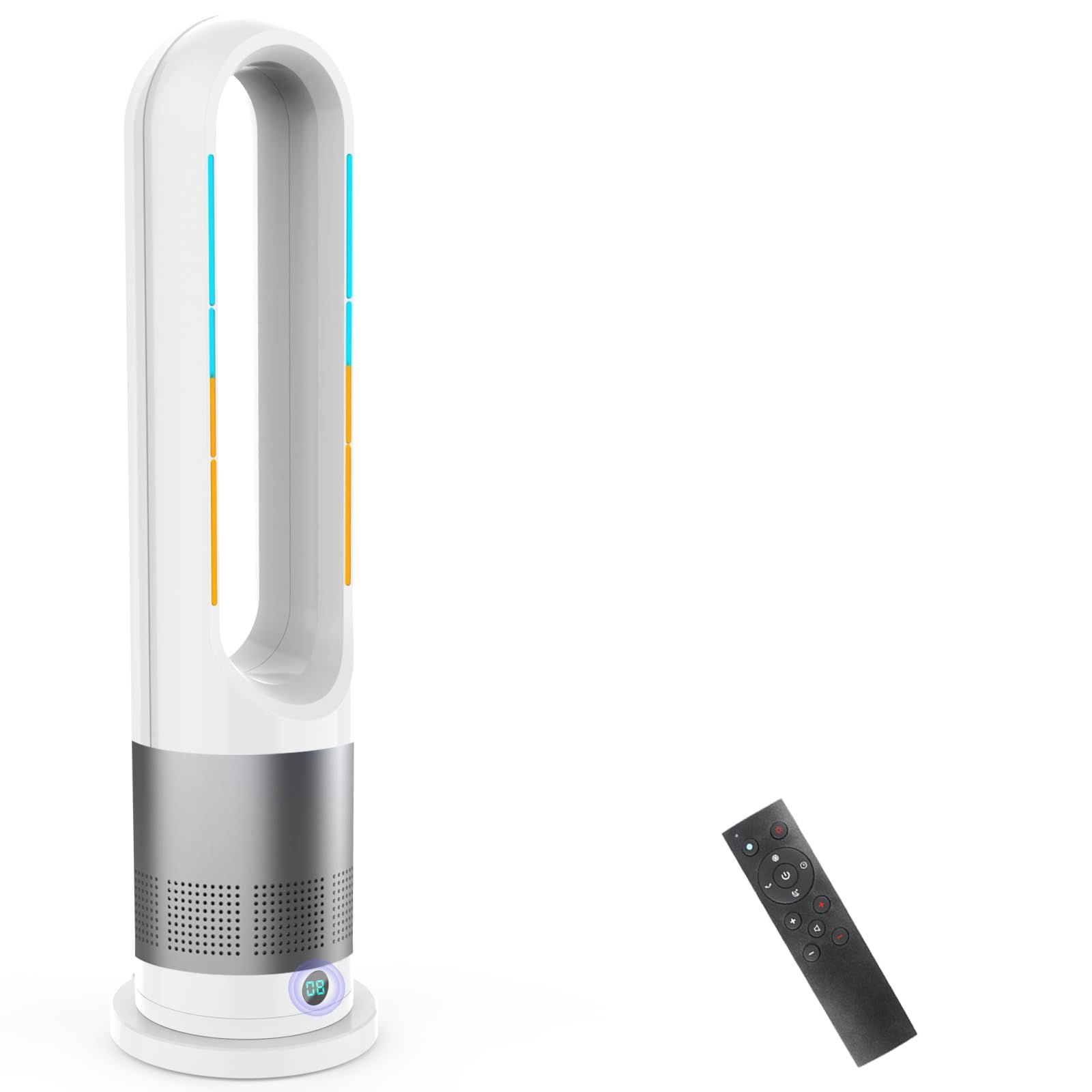 セラミックヒーター 暖房器具 省エネ 電気 3段階温風＆8段階送風 DCモーター 100°首振り 9hタイマー リモコン付 強風＆微風＆静音モード 大風量 速暖 羽根なし扇風機 転倒&過熱自動OFF ?暖房 足元ヒーター セラミックファンヒー 72c1acce
