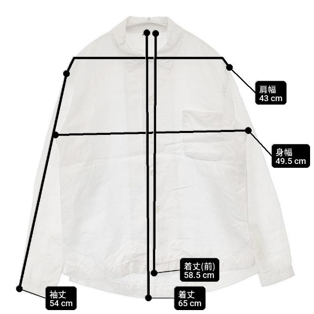 美品 45R 後染めリネンの908サファリシャツ サイズ2 45R/45rpm 後染めリネンのサファリシャツ 定価36300円 オープンカラー