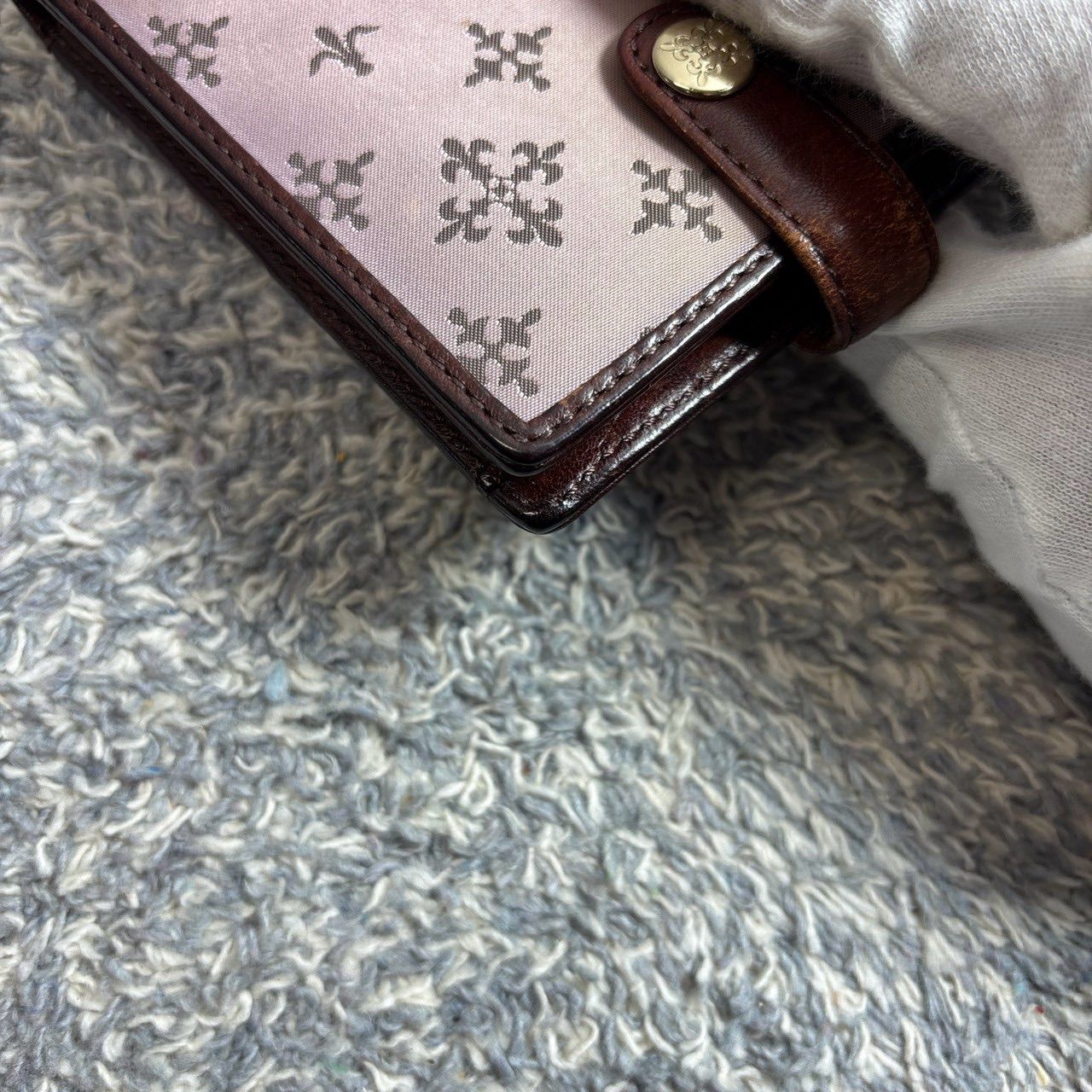 russet ラシット 二つ折り財布 折り財布 モノグラム ピンクベージュ