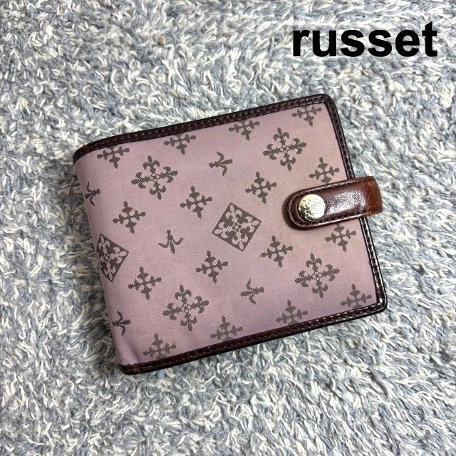 russet ラシット 二つ折り財布 折り財布 モノグラム ピンクベージュ