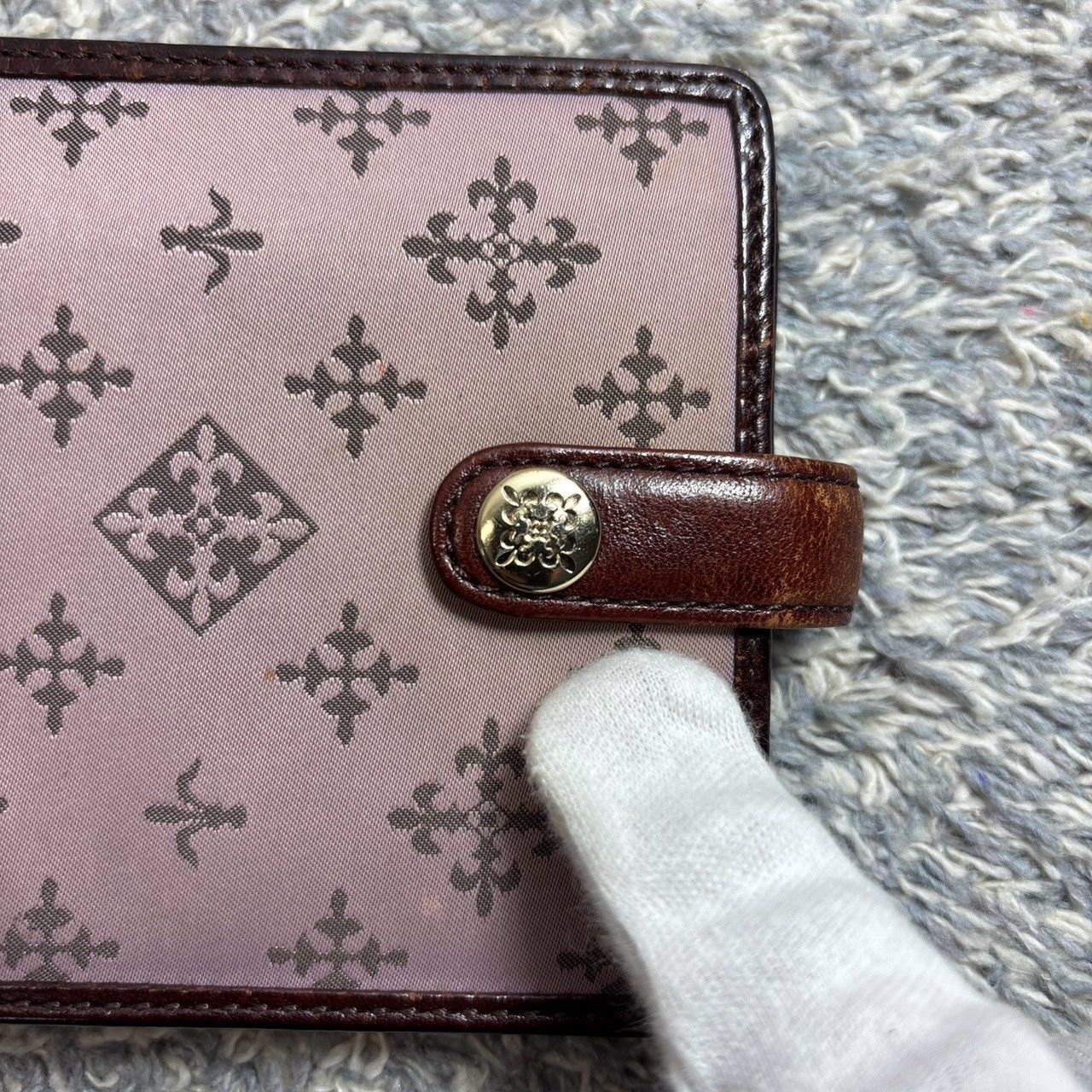 russet ラシット 二つ折り財布 折り財布 モノグラム ピンクベージュ