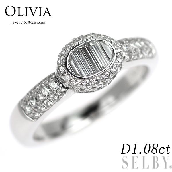 OLIVA K18WG ダイヤモンド リング 1.08ct