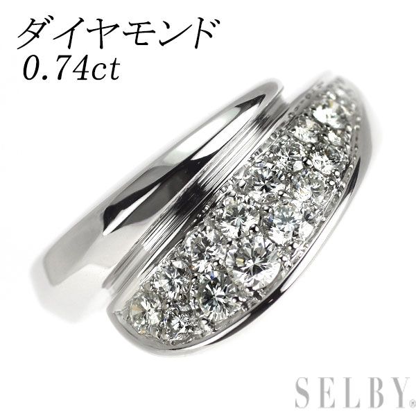 K18WG ダイヤモンド リング 0.74ct