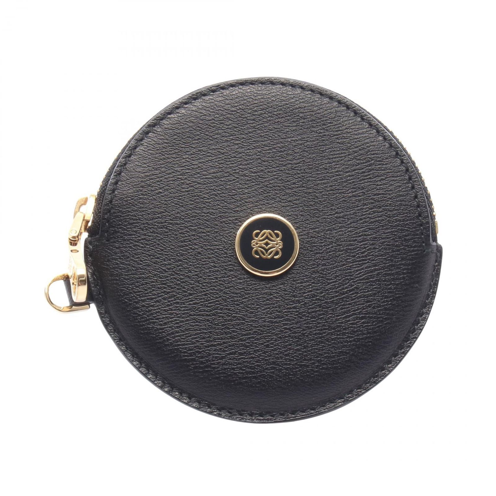 ロエベ LOEWE コインケース ラウンド 118.30.951 ブラック レザー ラウンド コインケース レディース Used A