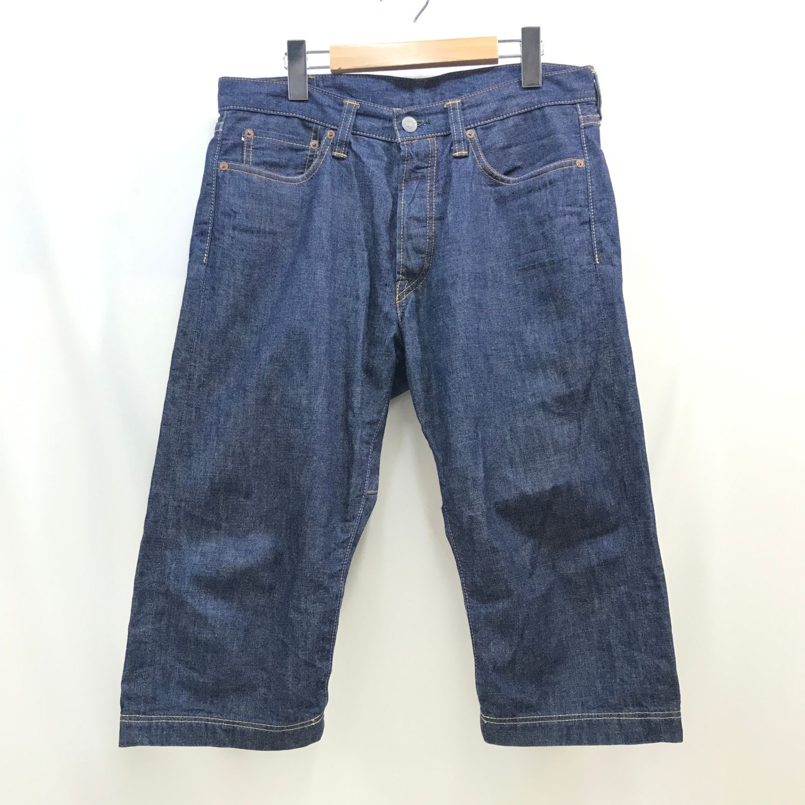 【桃太郎ジーンズ】デニムパンツ インディゴ 日本製 クロップド丈 出陣ライン MOMOTARO JEANS 桃太郎ジーンズ P122RP クロップド丈 日本製 出陣 _266