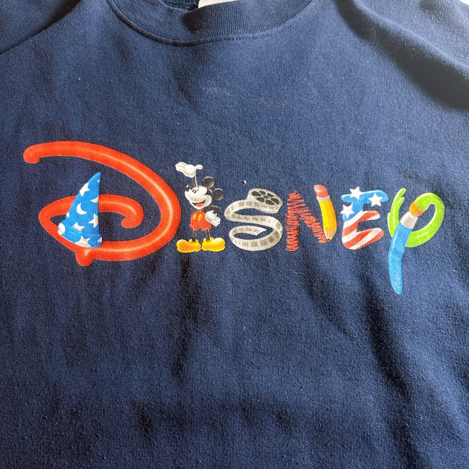 人気ディズニー】90s Vintage DISNEY SWEATSHIRT ディズニー ネイビー 