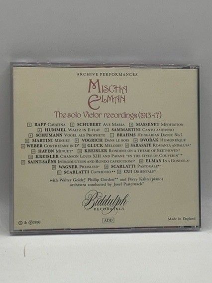 CD】 Mischa Elman ミシャ・エルマン ソロ・ビクター録音集 (1913-17