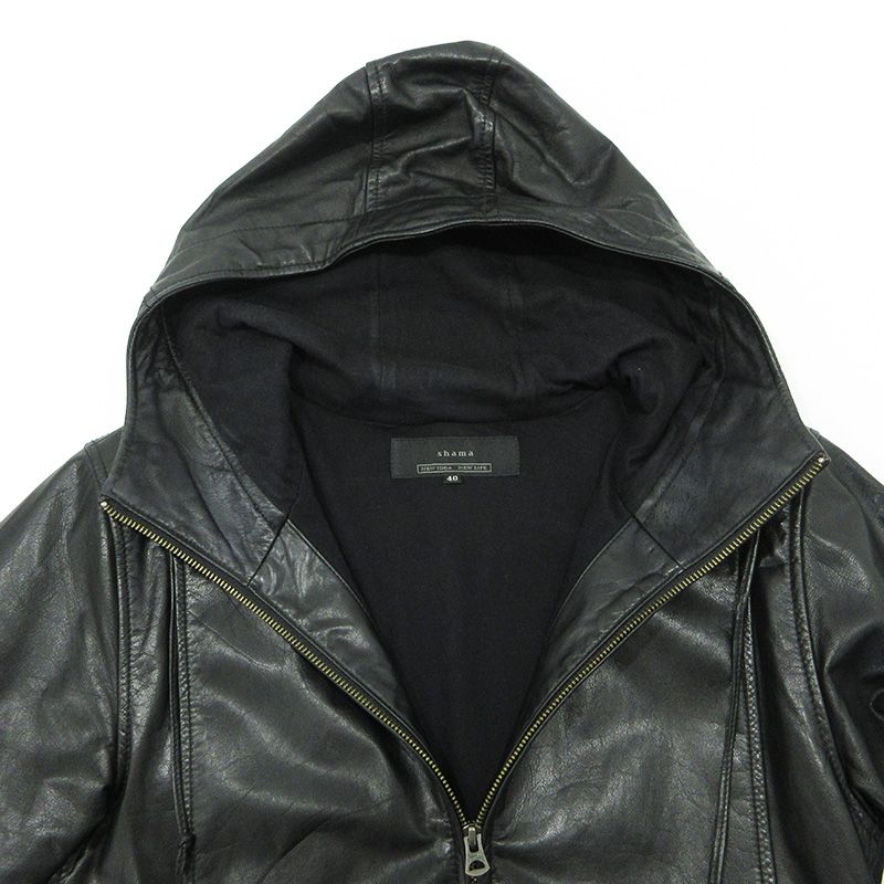 三重本店】 中古 shama | シャマ カウレザージャケット レザージップ