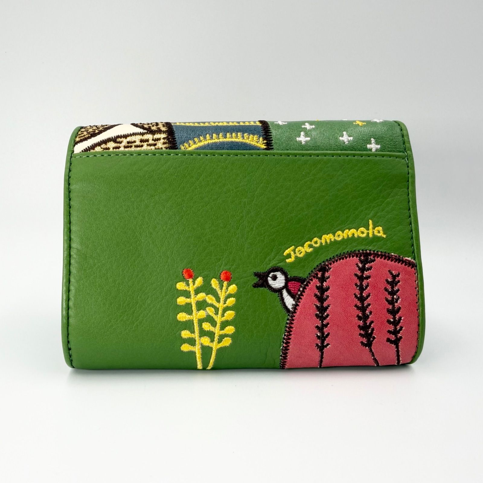 美品】Jocomomola ホコモモラ 二つ折り財布 刺繍 パッチワーク