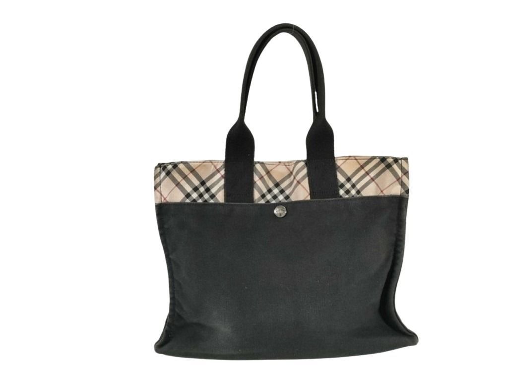 BURBERRY バーバリー ハンドバッグ ブルーレーベル ベージュ ブラック系 キャンバス レディース ノバチェック トートバッグ 美品 11,242円