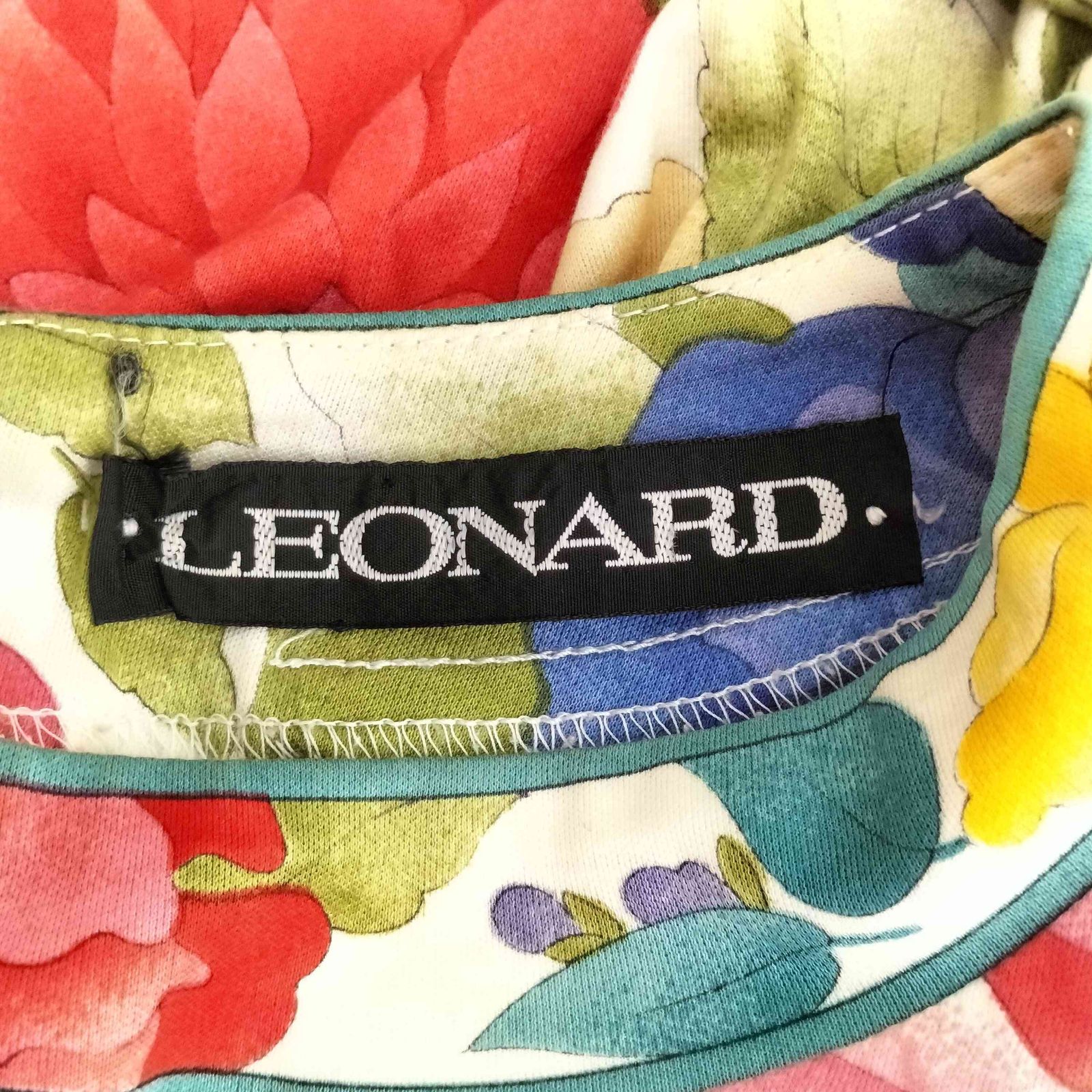 レオナール LEONARD コットン100 フラワープリント 半袖 カットソー