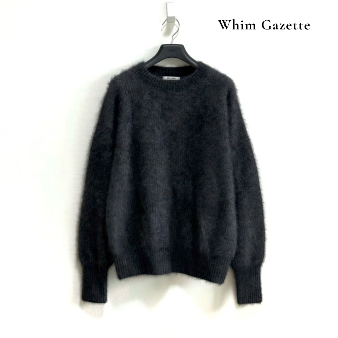 ◇美品◇ Whim Gazette ウィムガゼット ファーニットクルーネックプル