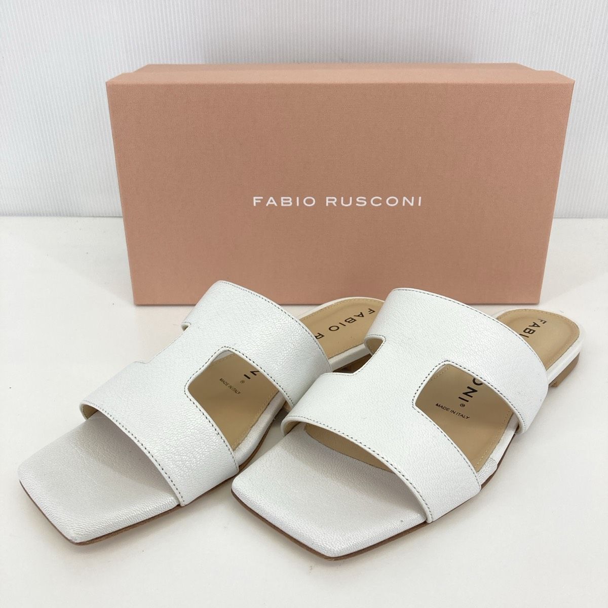 極美品 FABIO RUSCONI/ファビオルスコーニ サンダル ホワイト/白