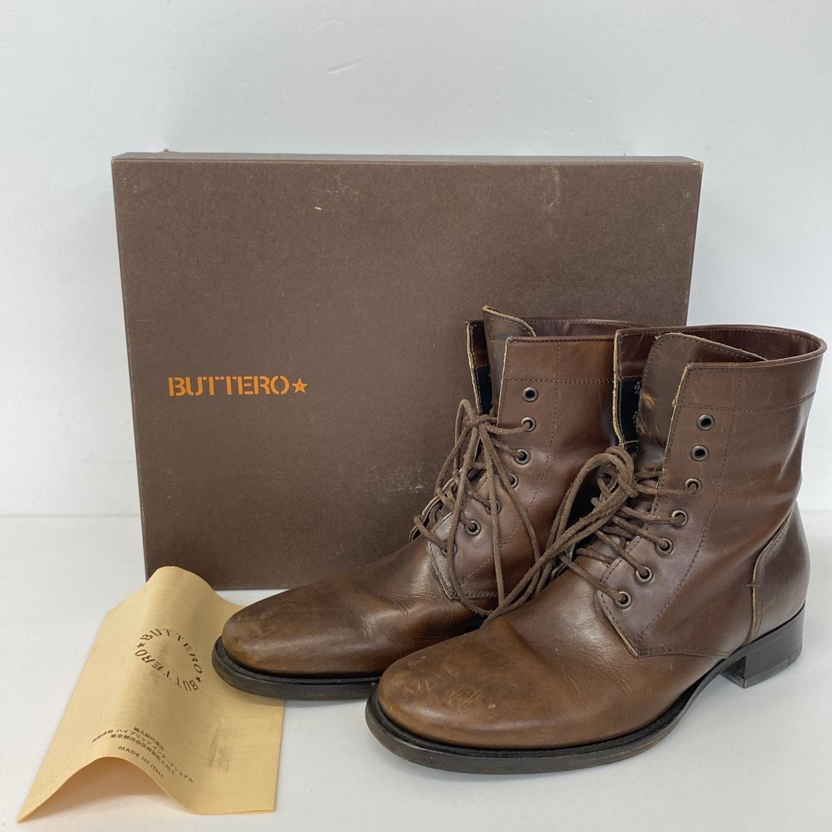 BUTTERO/ブッテロ レースアップブーツ B1101UWGBT ブラウン系 40(25cm 