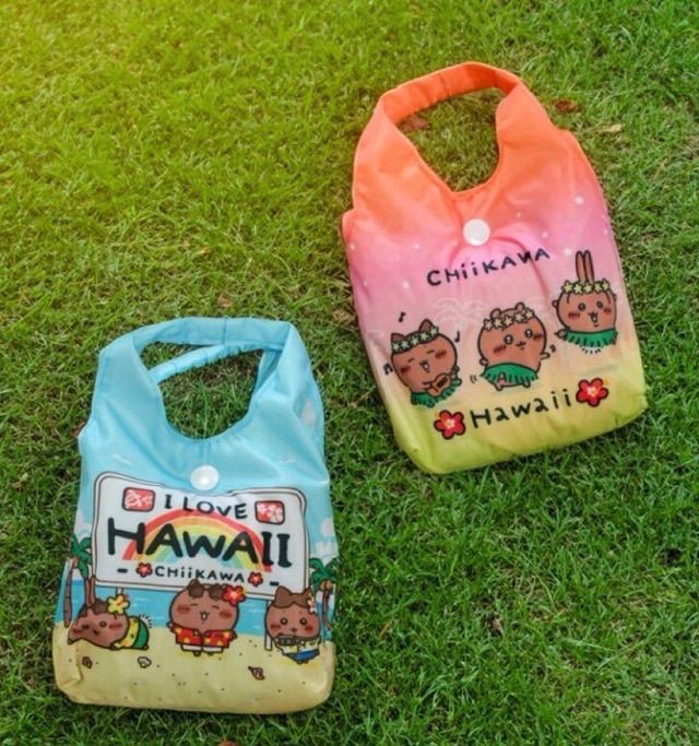 新品タグ付き】ちいかわエコバッグ ハワイ限定 ブルー&ピンク2種