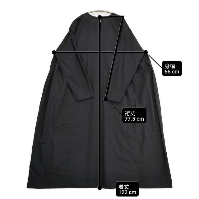 ARTS&SCIENCE 093-L54J-066 サイドギャザー コットンドレス ワンピース