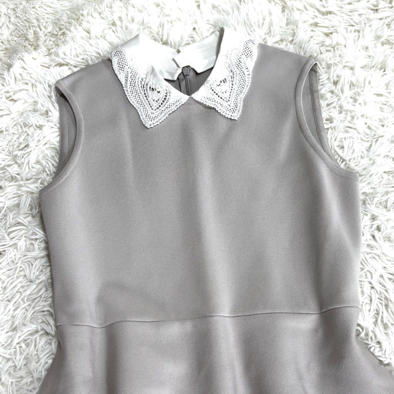 新品同様】FOXEY フォクシー Dress Aria 白 襟ノースリーブドレス