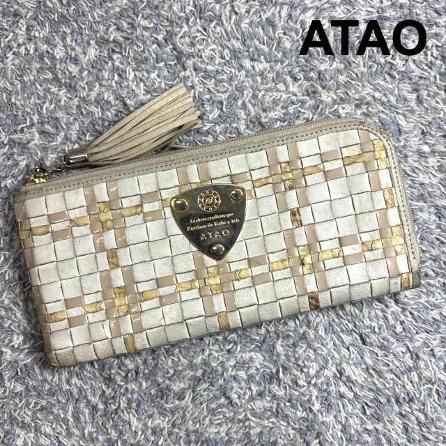 ATAO アタオ 長財布 L字ファスナー モザイク メッシュ パイソン