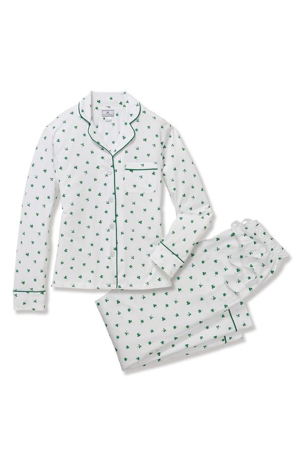 プティットプリュム レディース アンダーウェア ナイトウェア コットン Petite Plume Shamrock Lightweight Pima Cotton Pajamas GREEN グリーン