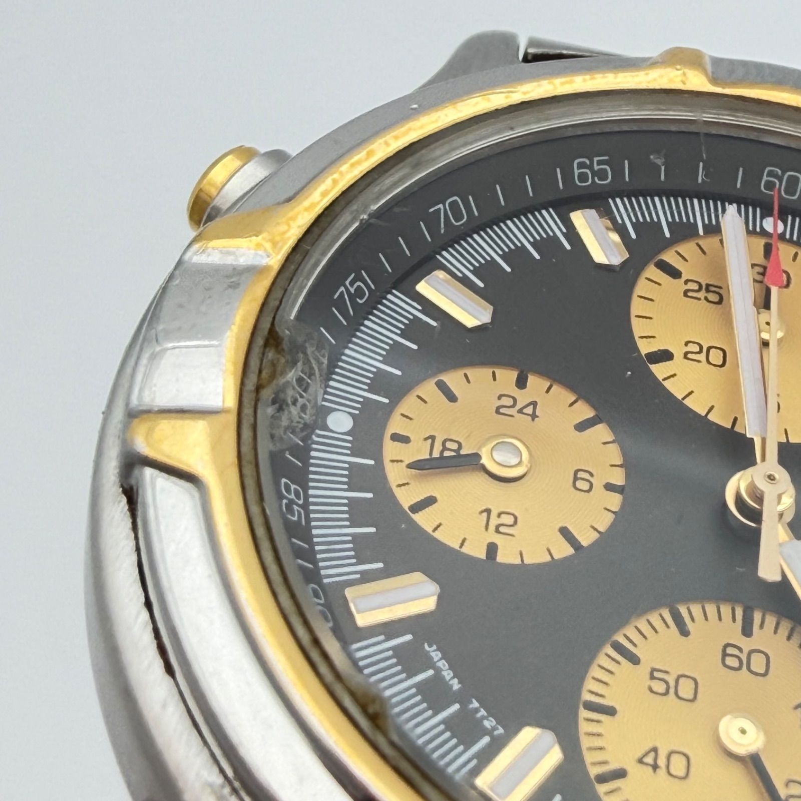 美品 SEIKOクロノグラフ 7t27-6A50 10bar電池切 電池切れ 不動品】SEIKO 7T27-6A50 クロノグラフ 記念品 メンズ 腕時計